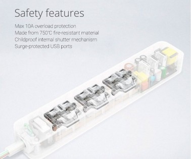 Удлинитель Xiaomi Philips socket set (2 розетки + 3 USB порта)